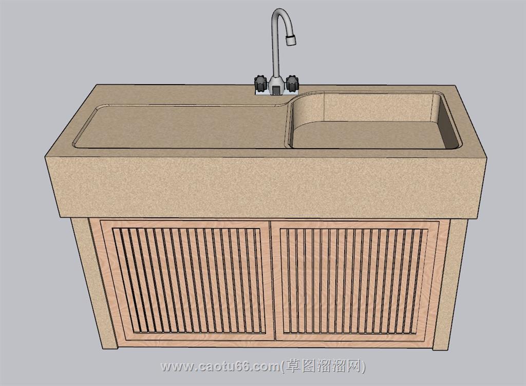 浴室柜洗手池SU模型 1