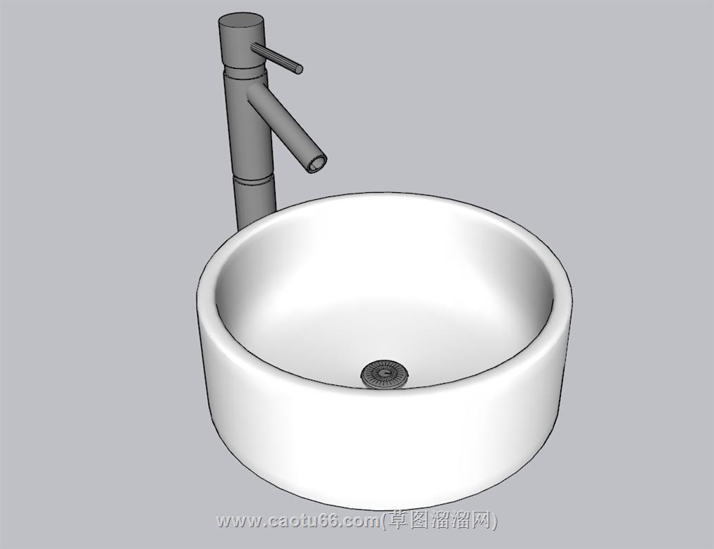 洗手池台盆SU模型 1