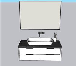 浴室柜洗手台盆SU模型 免费sketchup模型下载