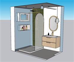 浴室花洒SU模型 免费sketchup模型下载