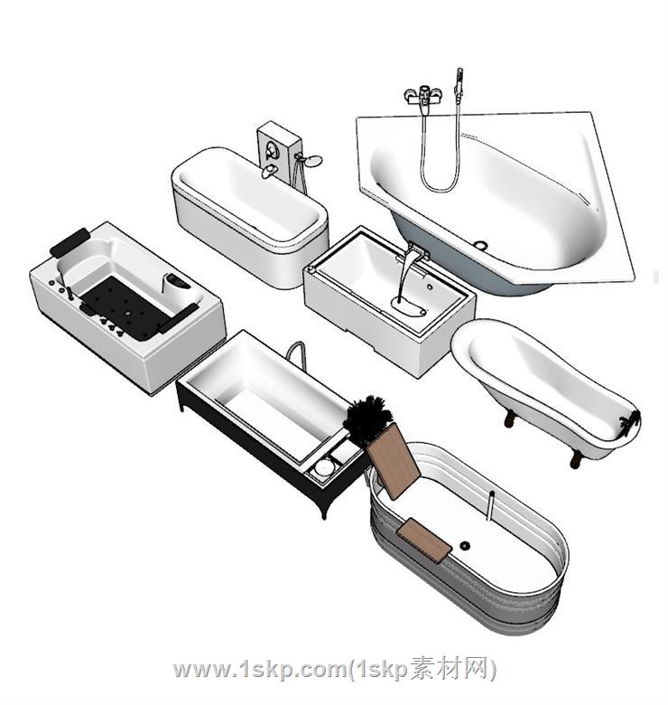 浴缸SU模型 2