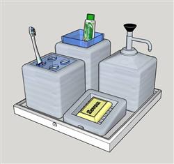 洗漱用品牙刷牙膏肥皂SU模型 免费sketchup模型下载