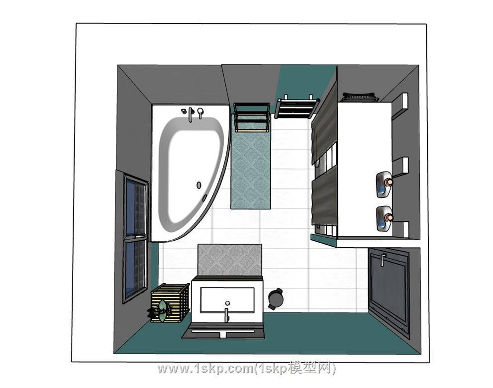 浴室SU模型 1