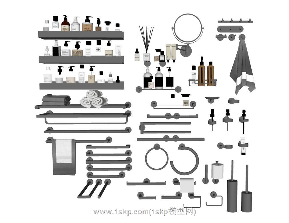 浴室摆件集合SU模型