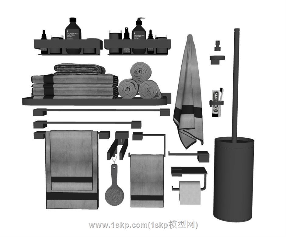浴室毛巾挂架SU模型 1