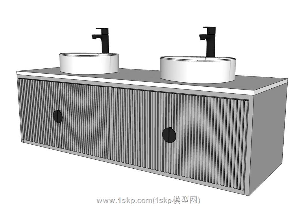 浴室柜洗手池SU模型 1